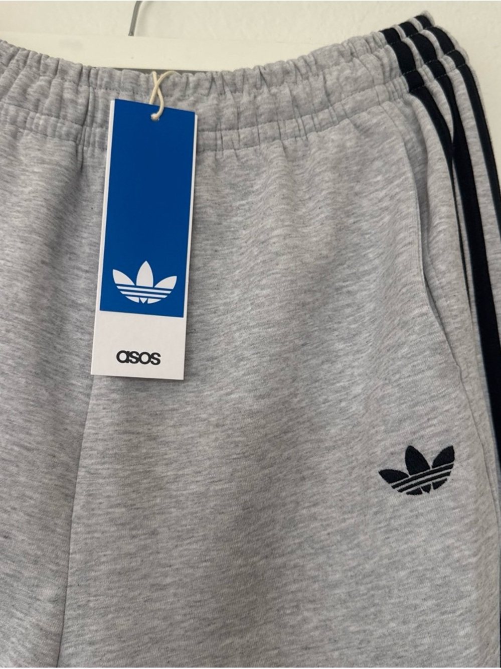 adidas x asos Light Gray Sweatpants with Black 3-Stripes - Picture 5 of 6